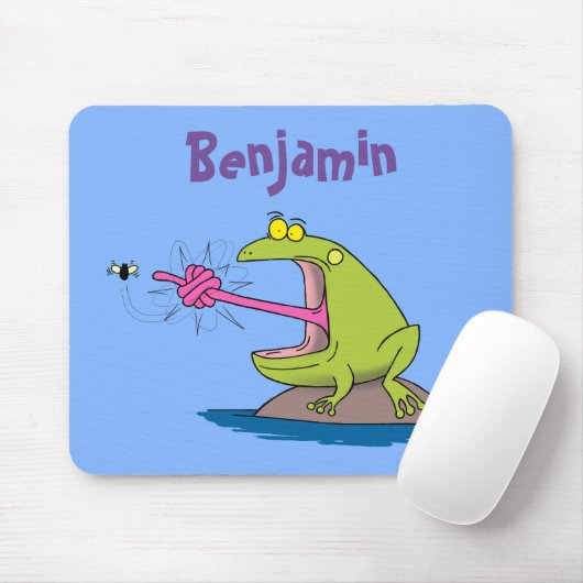 Funny frog en cartoon muismat (Met muis)