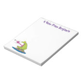 Funny frog en cartoon notitieblok (Linkerzijde)