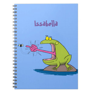 Funny frog en cartoon notitieboek