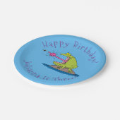 Funny frog en cartoon papieren bordje (Gekanteld)