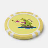 Funny frog en cartoon poker chips (Enkel)