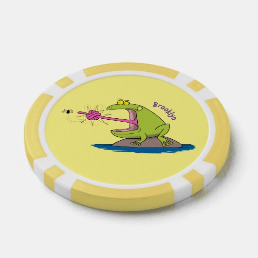 Funny frog en cartoon poker chips (Enkel)