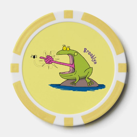 Funny frog en cartoon poker chips (Voorkant)