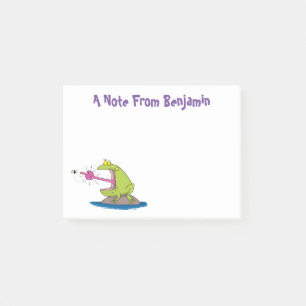 Funny frog en cartoon post-it® notes