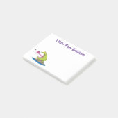 Funny frog en cartoon post-it® notes (Schuin)