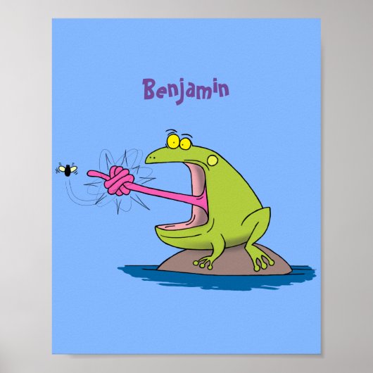 Funny frog en cartoon poster (Voorkant)