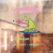 Funny frog en cartoon raamsticker (Vel 2)