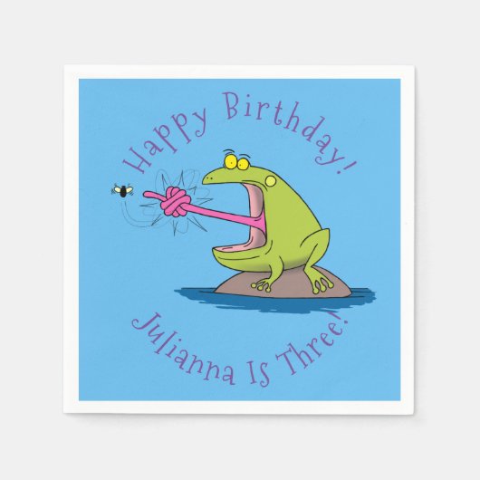 Funny frog en cartoon servet (Voorkant)