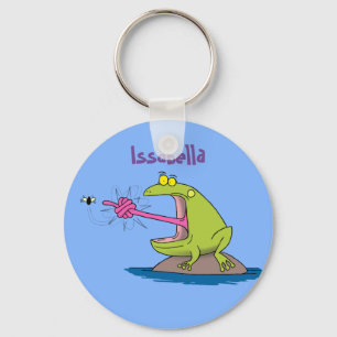 Funny frog en cartoon sleutelhanger