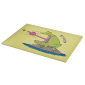 Funny frog en cartoon snijplank (Hoek)