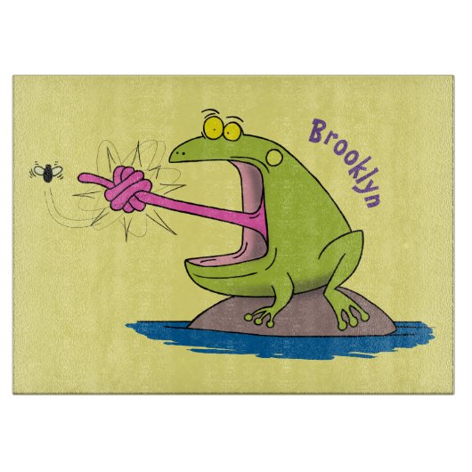Funny frog en cartoon snijplank (Voorkant)