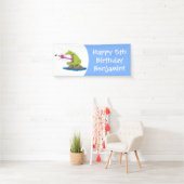 Funny frog en cartoon spandoek (Insitu)