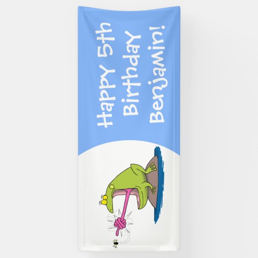 Funny frog en cartoon spandoek (Verticaal)