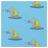 Funny frog en cartoon stof (Close Up)