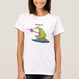 Funny frog en cartoon t-shirt