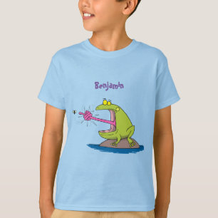 Funny frog en cartoon t-shirt