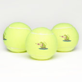 Funny frog en cartoon tennisballen (Multi)