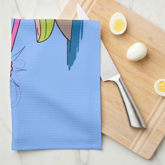 Funny frog en cartoon theedoek (Quarter Fold)