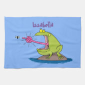 Funny frog en cartoon theedoek (Horizontaal)