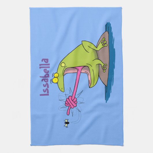 Funny frog en cartoon theedoek (Verticaal)