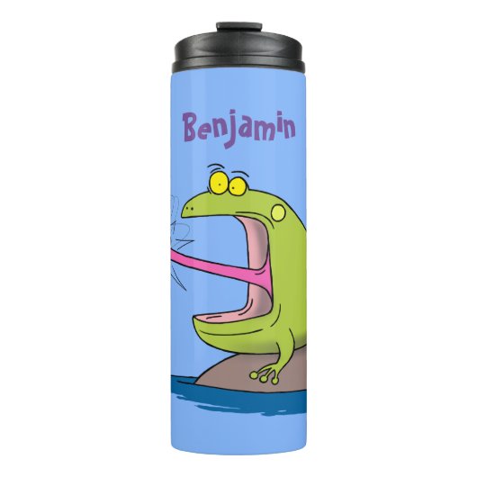 Funny frog en cartoon thermosbeker (Voorkant)