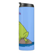 Funny frog en cartoon thermosbeker (Geroteerd rechts)
