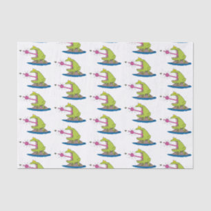 Funny frog en cartoon tissuepapier
