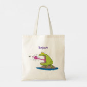 Funny frog en cartoon tote bag (Achterkant)