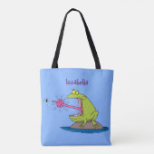 Funny frog en cartoon tote bag (Achterkant)