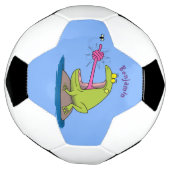 Funny frog en cartoon voetbal (Gedraaid)