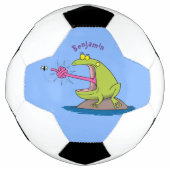 Funny frog en cartoon voetbal (Voorkant)