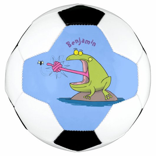 Funny frog en cartoon voetbal (Voorkant)