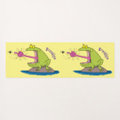 Funny frog en cartoon yogamat (Achterkant (horizontaal))