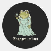Funny Frog Engagement Matching Couples Tee Snarky  Ronde Sticker (Voorkant)