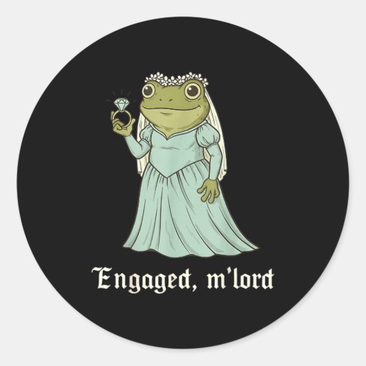 Funny Frog Engagement Matching Couples Tee Snarky  Ronde Sticker (Voorkant)