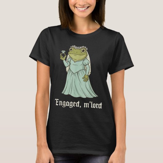 Funny Frog Engagement Matching Couples Tee Snarky  T-shirt (Voorkant)
