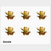 Funny Frog Froggie Toad 4Fred Ronde Sticker (Vel)