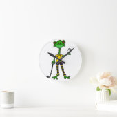 Funny Frog Golfing Art Ronde Klok (Huis)