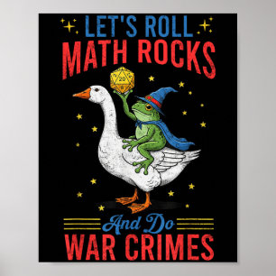 Funny Frog Goose Let's Roll Wiskunde Rocks En Doe  Poster