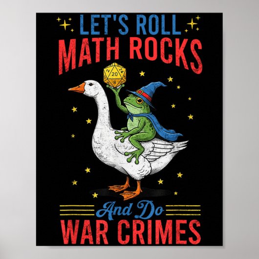 Funny Frog Goose Let's Roll Wiskunde Rocks En Doe  Poster (Voorkant)