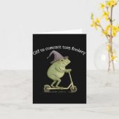 Funny Frog Graphic Saying Off To Commit Tom Fooler Kaart (Gele Bloem)