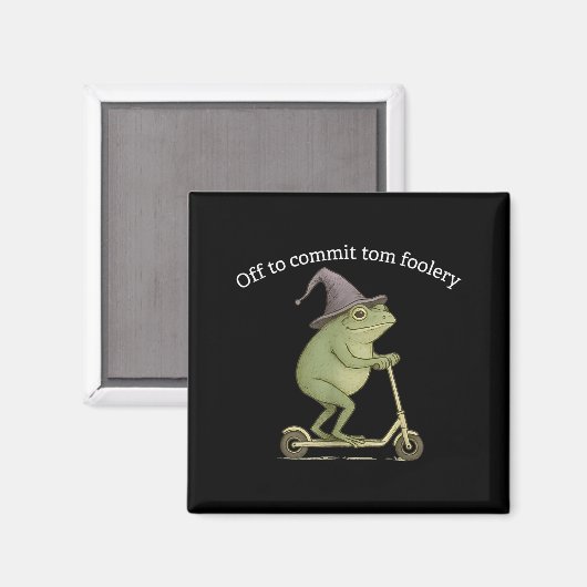 Funny Frog Graphic Saying Off To Commit Tom Fooler Magneet (Voorkant / Achterkant)
