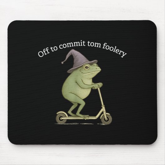 Funny Frog Graphic Saying Off To Commit Tom Fooler Muismat (Voorkant)