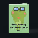 Funny Frog Green Son 30th Birthday Kaart<br><div class="desc">Grappig Frog Green Son, 30th Birthday, een uniek ontwerp gemaakt voor iedereen die op zijn verjaardag iets speciaals zoekt voor zijn zoon. Het ontwerp kenmerkt een grappige kikker vooraan met klantgerichte teksten die u kunt personaliseren, zodat, aarzel niet om het aan te passen om uw eigen verjaardagsuitnodiging te maken. Als...</div>