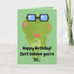 Funny Frog Green Son 30th Birthday Kaart<br><div class="desc">Grappig Frog Green Son, 30th Birthday, een uniek ontwerp gemaakt voor iedereen die op zijn verjaardag iets speciaals zoekt voor zijn zoon. Het ontwerp kenmerkt een grappige kikker vooraan met klantgerichte teksten die u kunt personaliseren, zodat, aarzel niet om het aan te passen om uw eigen verjaardagsuitnodiging te maken. Als...</div>