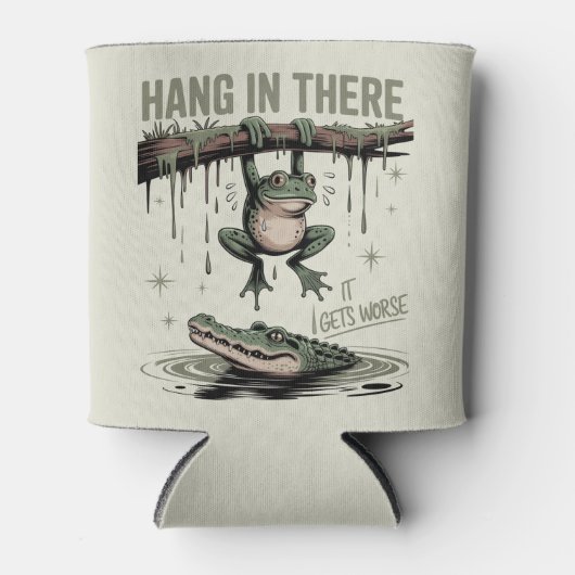 Funny Frog “Hang in There, It Gets Worse” Blikjeskoeler (Voorkant)