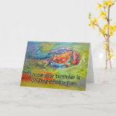 Funny Frog Happy Birthday Humor Wenskaart Kaart (Gele Bloem)