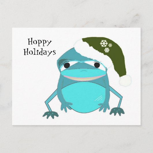 Funny Frog Hoppy-Feestdagen Feestdagenkaart (Voorkant)