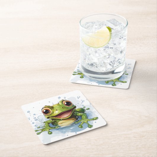 Funny frog kartonnen onderzetters (Insitu)