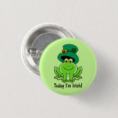 Funny Frog Leprechaun met Top Hat Ik ben Iers Ronde Button 3,2 Cm (Voorkant /achterkant)